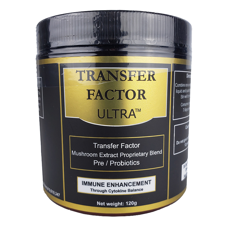 Transfer Factor Ultra. Mushroom Extract. Proprietary Blend. Immune Enhancement through Cytokine Balance.